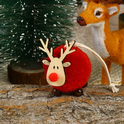 Christmas Cartoon Style Cute Elk Wood Party Festival Hanging Ornaments