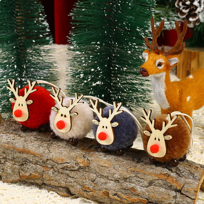 Christmas Cartoon Style Cute Elk Wood Party Festival Hanging Ornaments