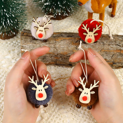 Christmas Cartoon Style Cute Elk Wood Party Festival Hanging Ornaments