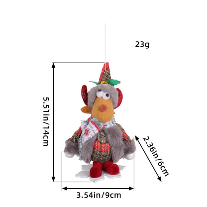 Christmas Cartoon Style Cute Pastoral Santa Claus Snowman Cloth Indoor Party Festival Hanging Ornaments