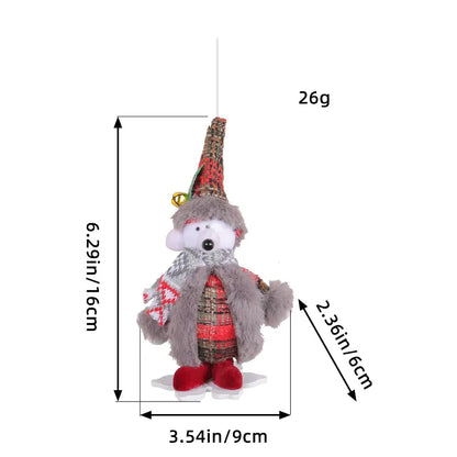 Christmas Cartoon Style Cute Pastoral Santa Claus Snowman Cloth Indoor Party Festival Hanging Ornaments