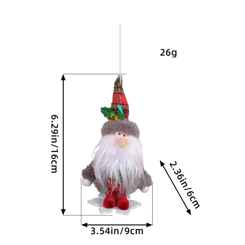 Christmas Cartoon Style Cute Pastoral Santa Claus Snowman Cloth Indoor Party Festival Hanging Ornaments