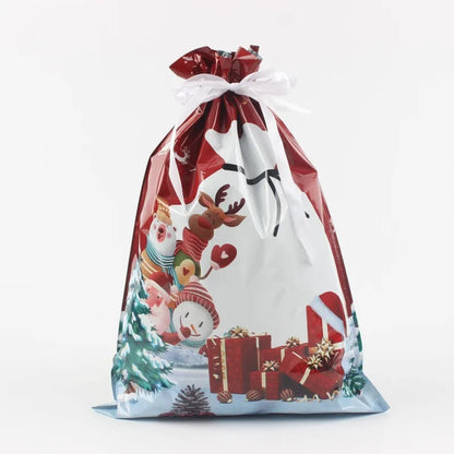 Christmas Cartoon Style Cute Santa Claus Plastic Family Gathering Party Festival Gift Bags