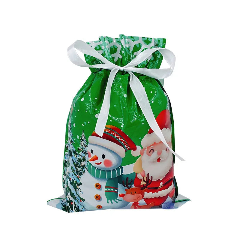 Christmas Cartoon Style Cute Santa Claus Plastic Family Gathering Party Festival Gift Bags