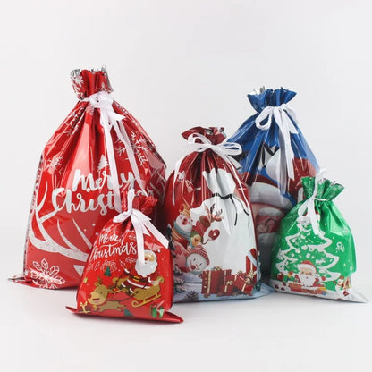 Christmas Cartoon Style Cute Santa Claus Plastic Family Gathering Party Festival Gift Bags