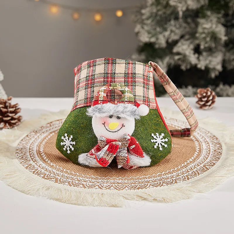 Christmas Cartoon Style Cute Santa Claus Snowman Cloth Party Festival Gift Bags