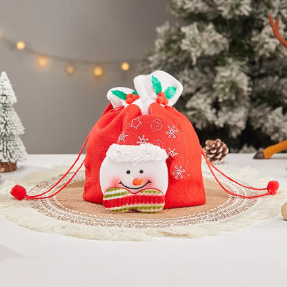 Christmas Cartoon Style Cute Santa Claus Snowman Cloth Party Festival Gift Bags