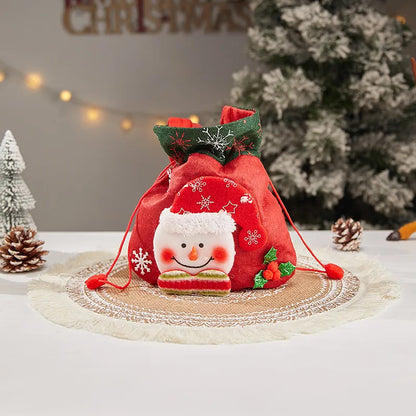 Christmas Cartoon Style Cute Santa Claus Snowman Cloth Party Festival Gift Bags