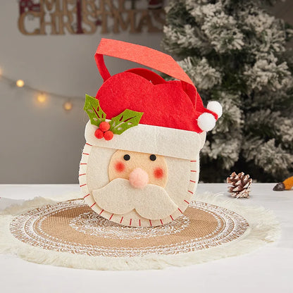 Christmas Cartoon Style Cute Santa Claus Snowman Cloth Party Festival Gift Bags