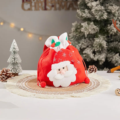 Christmas Cartoon Style Cute Santa Claus Snowman Cloth Party Festival Gift Bags