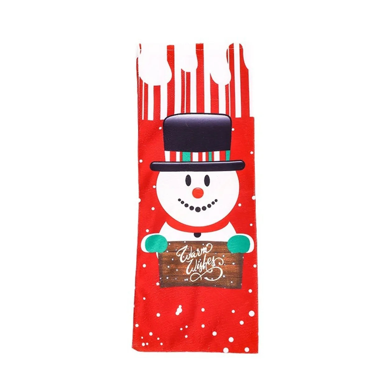 Christmas Cartoon Style Cute Santa Claus Snowman Elk Cloth Party Festival Bottle Cover