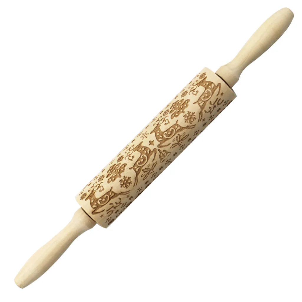 Christmas Cartoon Style Ethnic Style Elk Theaceae/Muhe Rolling Pin