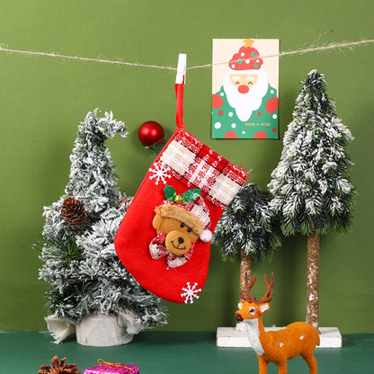 Christmas Cartoon Style Santa Claus Elk Cloth Holiday Festival Hanging Ornaments Decorative Props