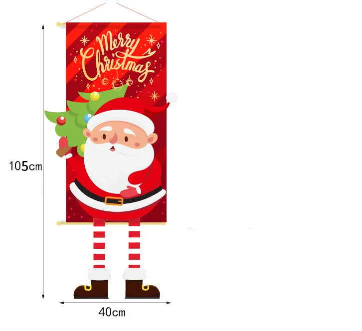 Christmas Cartoon Style Santa Claus Nonwoven Wood Party Festival Hanging Ornaments Decorative Props