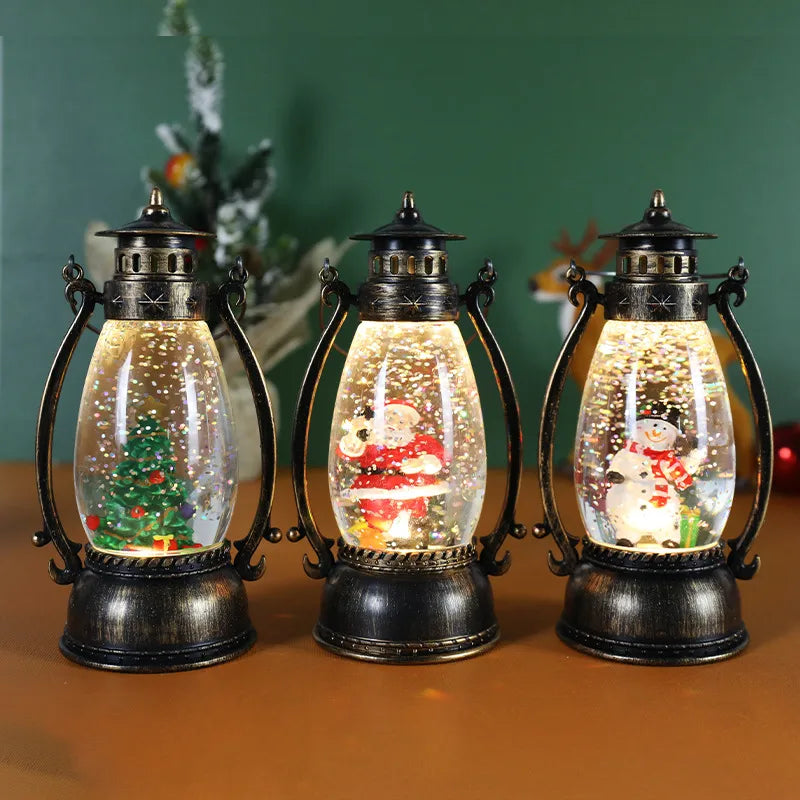 Christmas Cartoon Style Santa Claus Plastic Home Party Night Lights