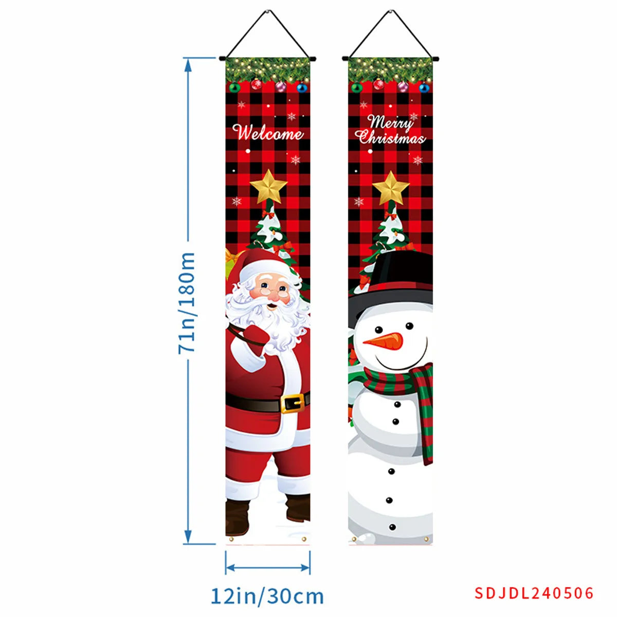 Christmas Cartoon Style Santa Claus Polyester Flag