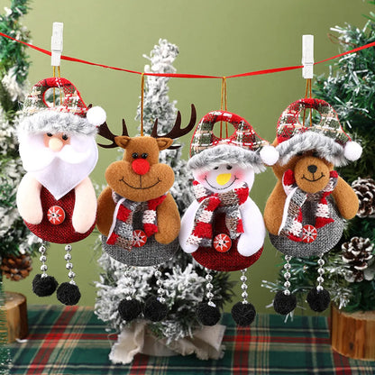 Christmas Cartoon Style Snowman Elk Holiday Festival Hanging Ornaments