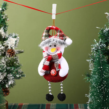 Christmas Cartoon Style Snowman Elk Holiday Festival Hanging Ornaments