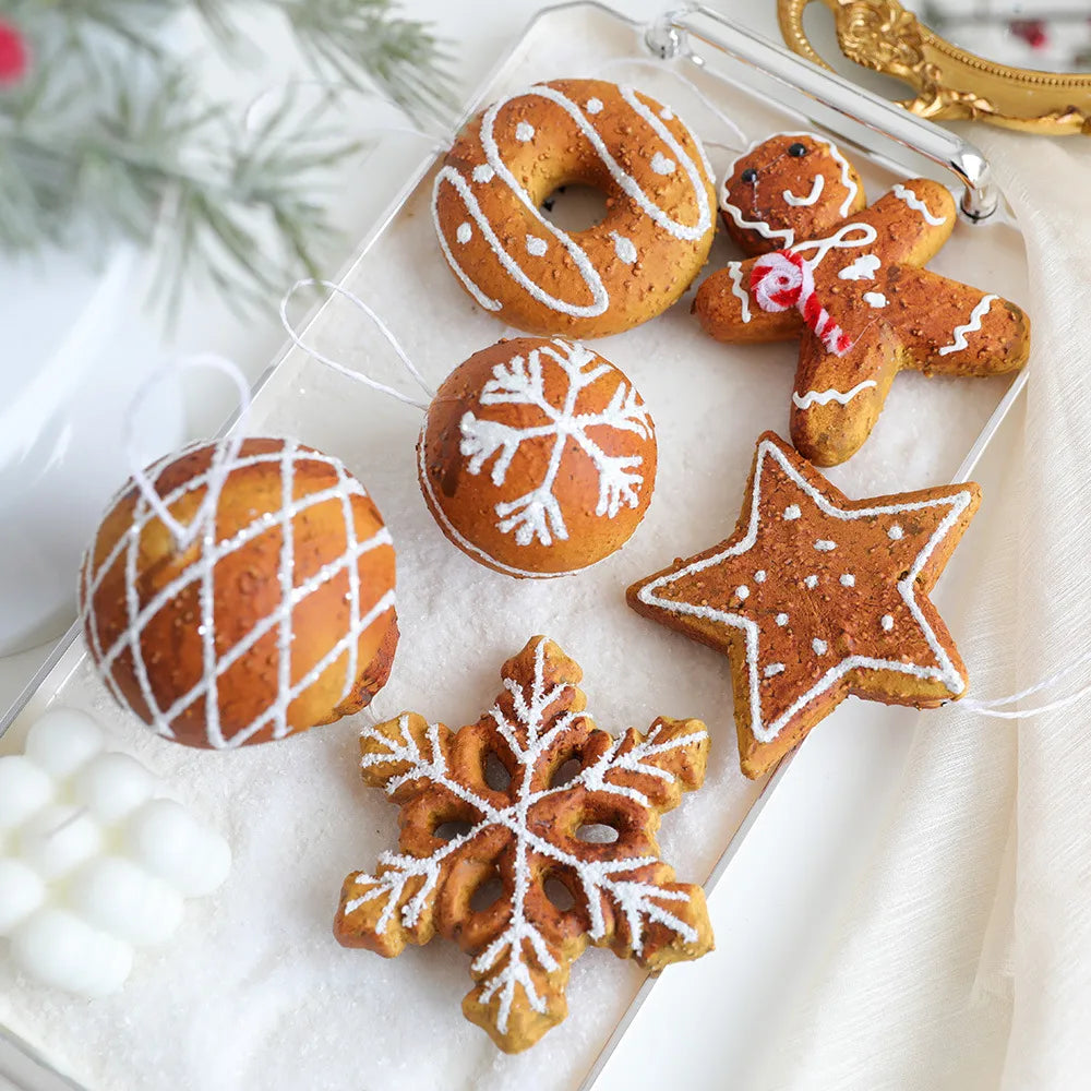 Christmas Casual Cute Sweet Gingerbread Donuts Snowflake Foam Party Festival Hanging Ornaments