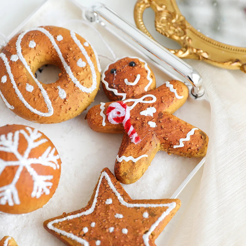 Christmas Casual Cute Sweet Gingerbread Donuts Snowflake Foam Party Festival Hanging Ornaments