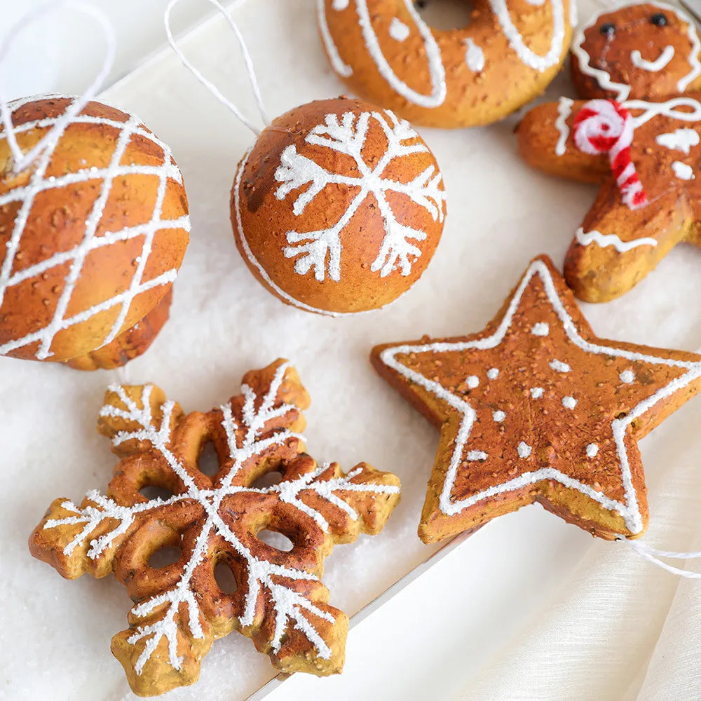 Christmas Casual Cute Sweet Gingerbread Donuts Snowflake Foam Party Festival Hanging Ornaments