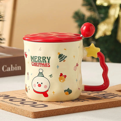 Christmas Casual Vacation Cartoon White Porcelain Water Bottles 1 Piece