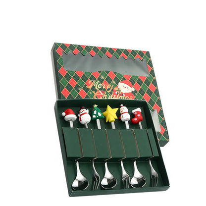 Christmas Casual Vacation Letter 410 Stainless Steel Spoon 1 Set