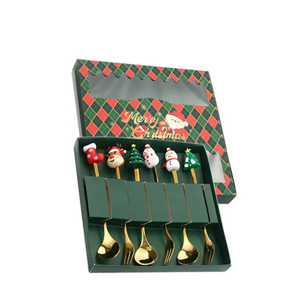 Christmas Casual Vacation Letter 410 Stainless Steel Spoon 1 Set