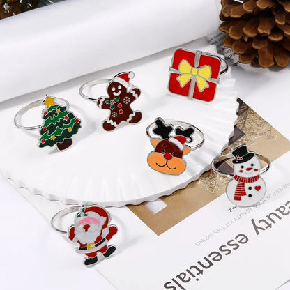 Christmas Casual Vacation Santa Claus Alloy Napkin Ring 1 Piece