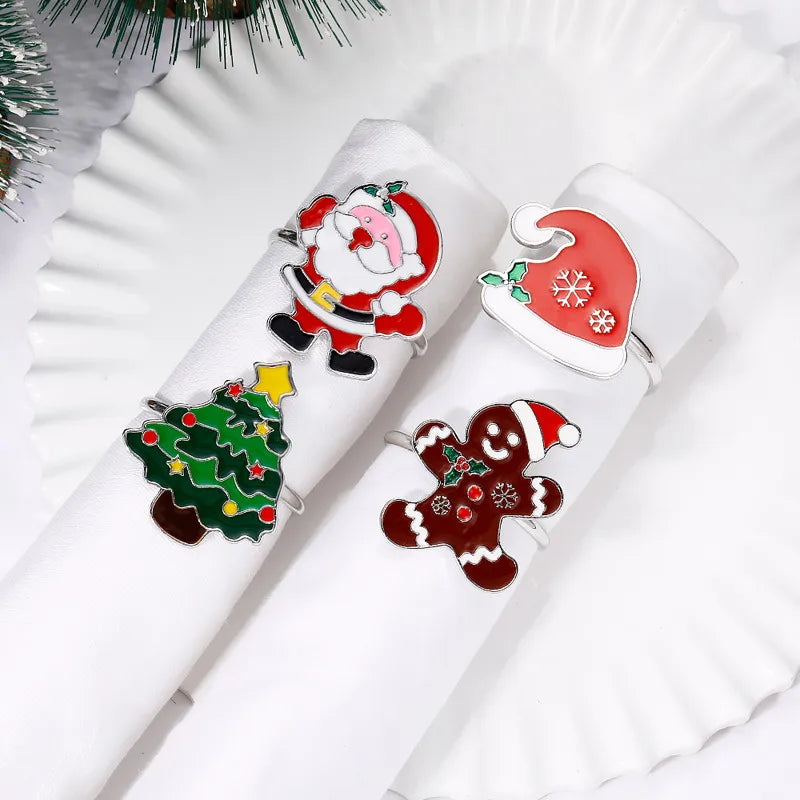 Christmas Casual Vacation Santa Claus Alloy Napkin Ring 1 Piece