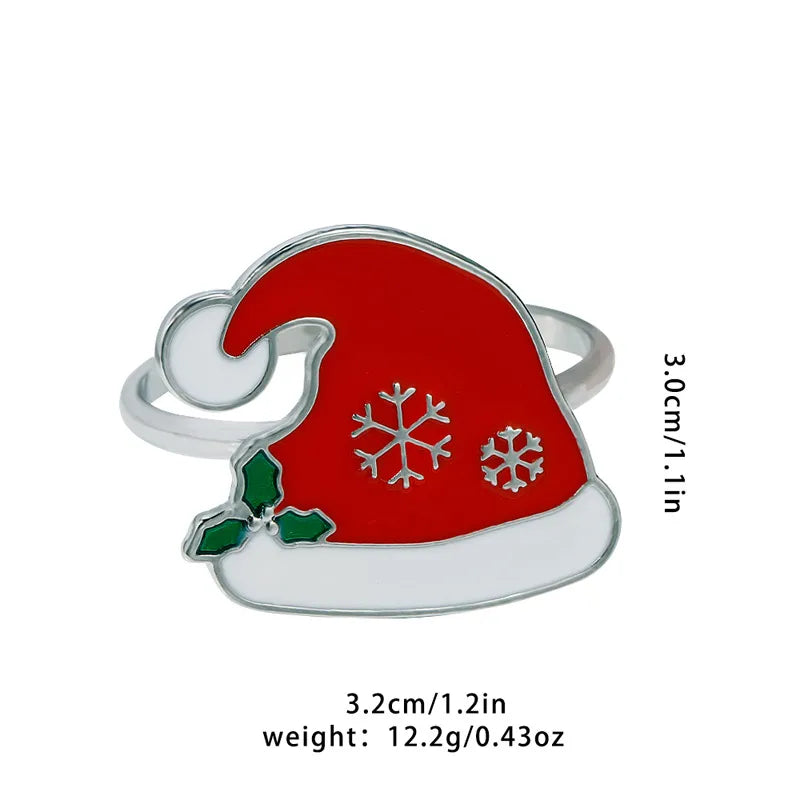 Christmas Casual Vacation Santa Claus Alloy Napkin Ring 1 Piece