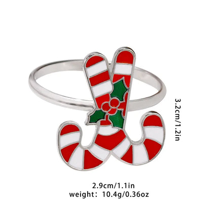 Christmas Casual Vacation Santa Claus Alloy Napkin Ring 1 Piece