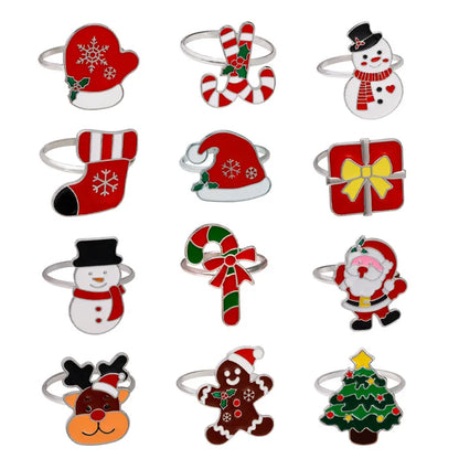 Christmas Casual Vacation Santa Claus Alloy Napkin Ring 1 Piece