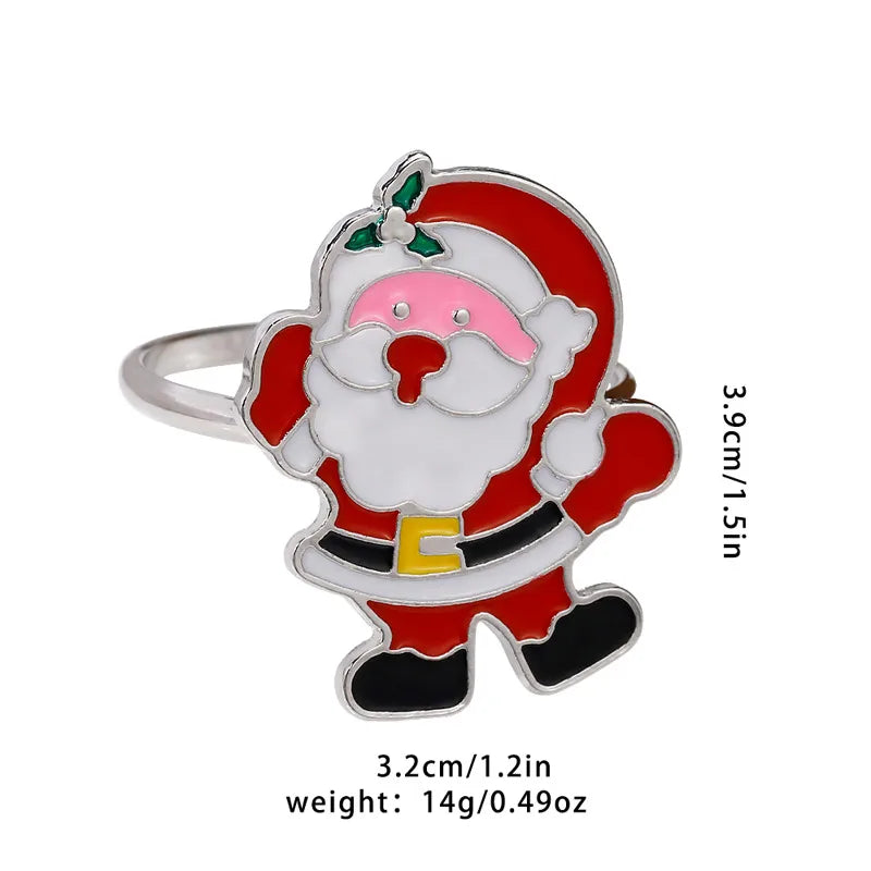 Christmas Casual Vacation Santa Claus Alloy Napkin Ring 1 Piece