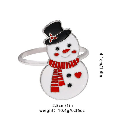 Christmas Casual Vacation Santa Claus Alloy Napkin Ring 1 Piece