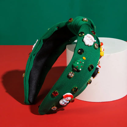 Christmas Christmas House Christmas Tree Santa Claus Cloth Rhinestone Hair Band