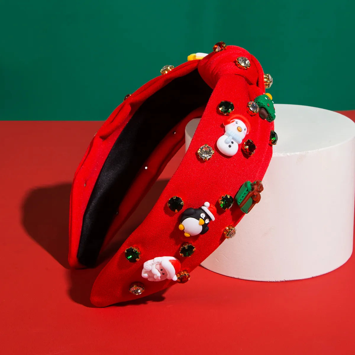 Christmas Christmas House Christmas Tree Santa Claus Cloth Rhinestone Hair Band