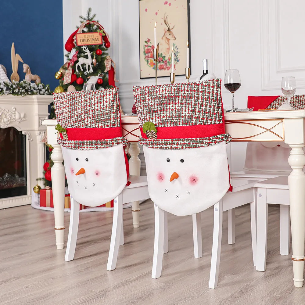 Christmas Christmas Plaid Cloth Indoor Chair Cover 1 Piece