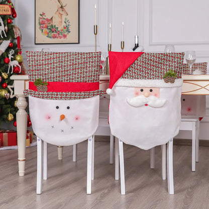 Christmas Christmas Plaid Cloth Indoor Chair Cover 1 Piece