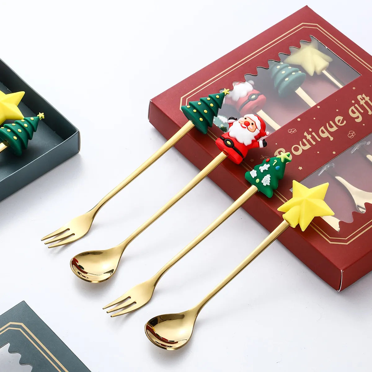 Christmas Christmas Santa Claus Stainless Steel Spoon Fruit Fork