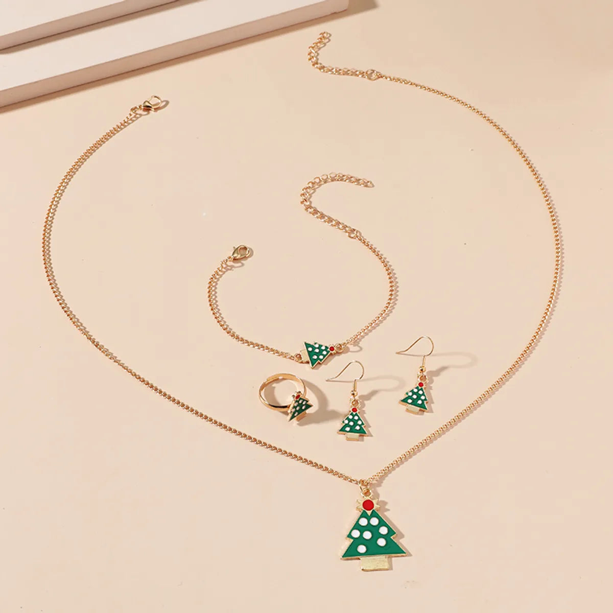 Christmas Christmas Tree Alloy Plating Christmas Women'S Jewelry Set