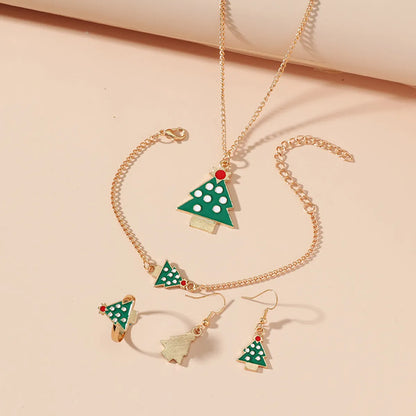 Christmas Christmas Tree Alloy Plating Christmas Women'S Jewelry Set