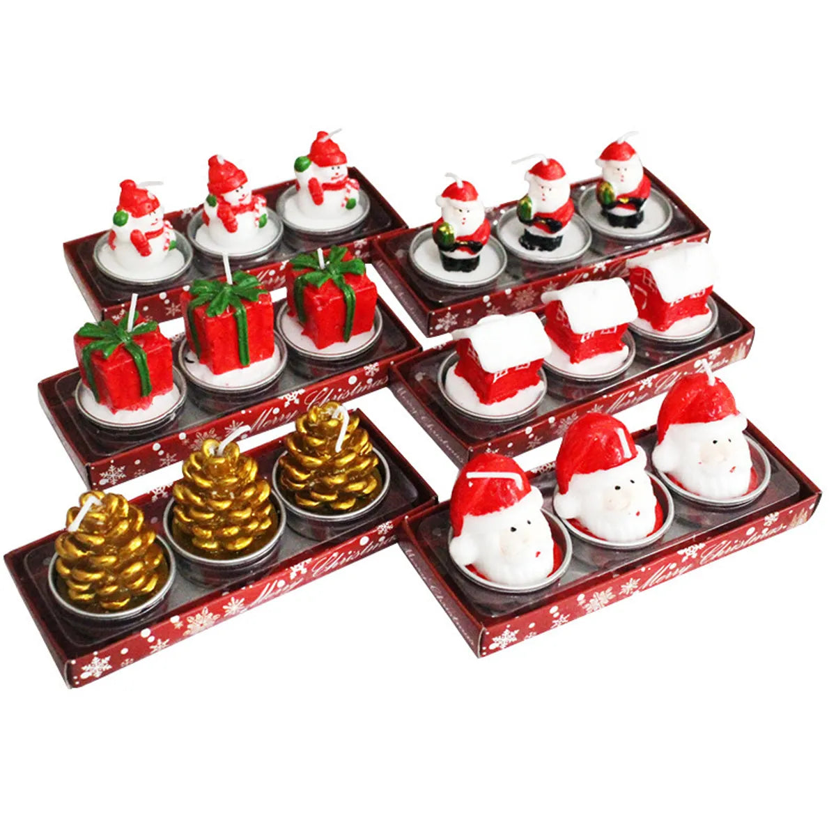 Christmas Christmas Tree Santa Claus Snowman Paraffin Party Candle