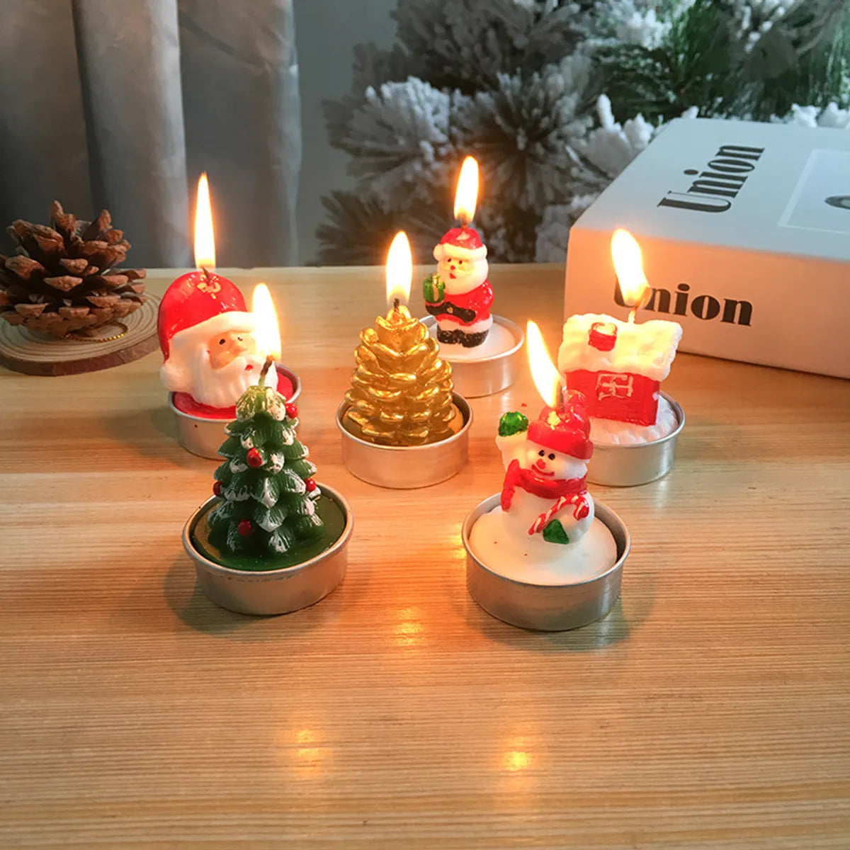 Christmas Christmas Tree Santa Claus Snowman Paraffin Party Candle