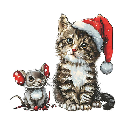 Christmas Cute Animal Cat Mouse PVC