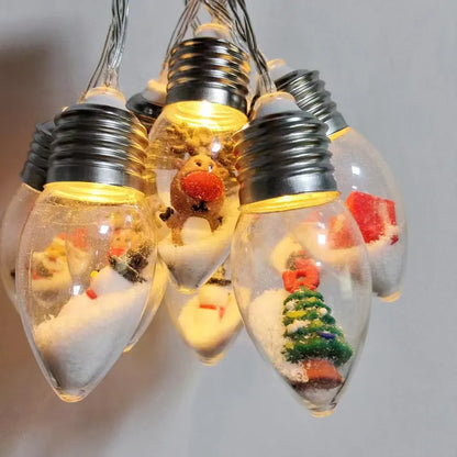 Christmas Cute Artistic Santa Claus Elk Plastic Party Festival String Lights