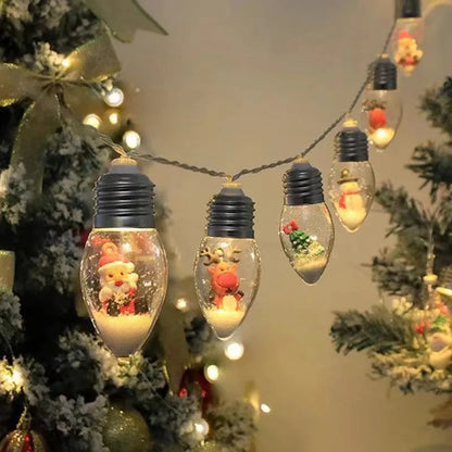 Christmas Cute Artistic Santa Claus Elk Plastic Party Festival String Lights