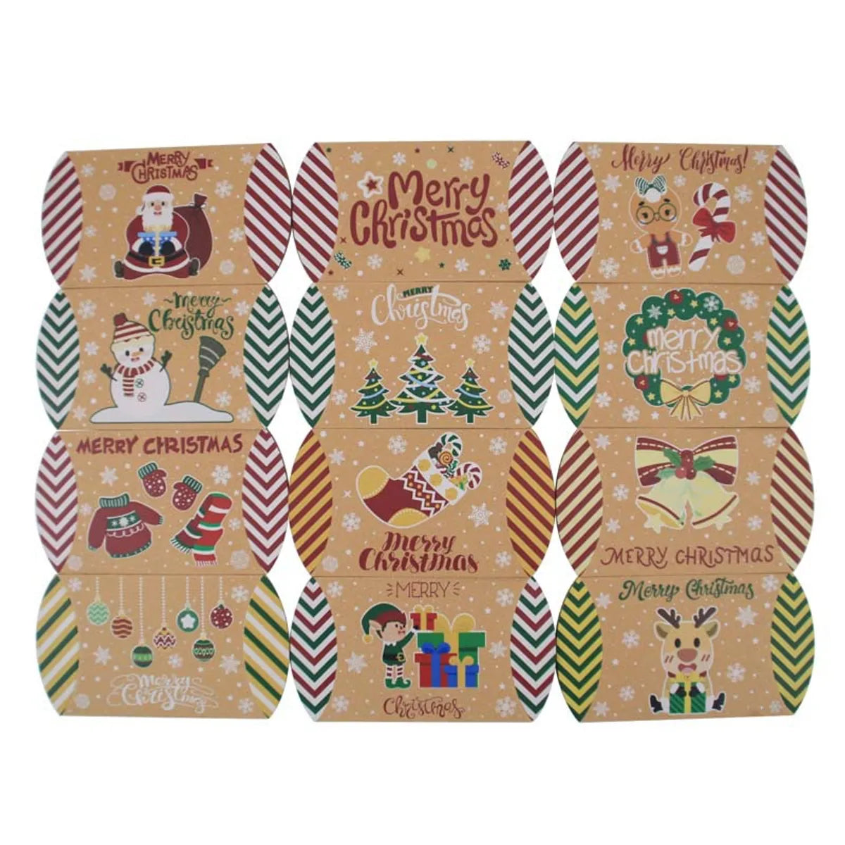 Christmas Cute Bell Snowman Elk Paper Party Gift Wrapping Supplies