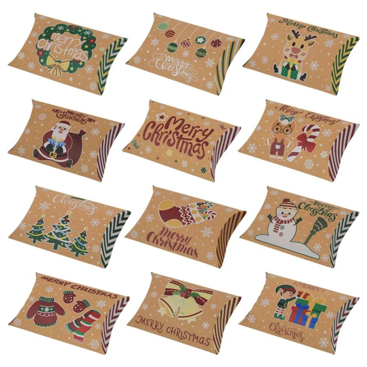 Christmas Cute Bell Snowman Elk Paper Party Gift Wrapping Supplies