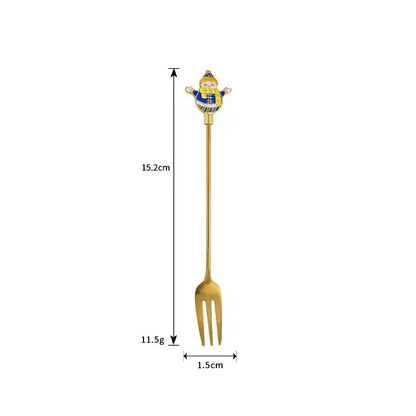 Christmas Cute Cartoon 304 Stainless Steel Spoon Fruit Fork 1 Piece 1 Set